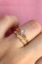 Heliophilia Silver Anillo de Piedra de Circonita en Latón Dorado Ajustable